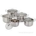 10 PCS stainless steel capsuled bottom glass lid cookware set